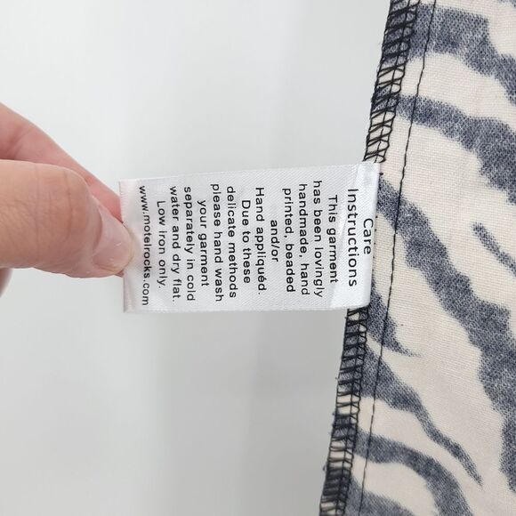 Motel Rocks Zoven Trouser 90s Zebra Print Flare High Waist Pants NWT - Picture 12 of 16